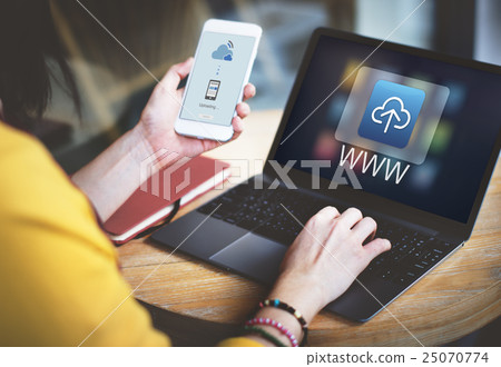 Cloud Computing Data Sharing Storage Graphic Concept 25070774