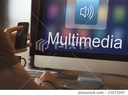 Digital Music Streaming Multimedia Entertainment Online Concept 25072097