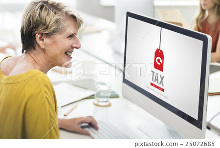 Tax Refund Income Paying Revenue Statement Pay Concept 25072685