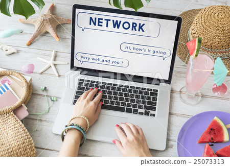 Social Network Speech Bubble Text Graphic Concept Social Network Speech Bubble Text Graphic Concept 25073313