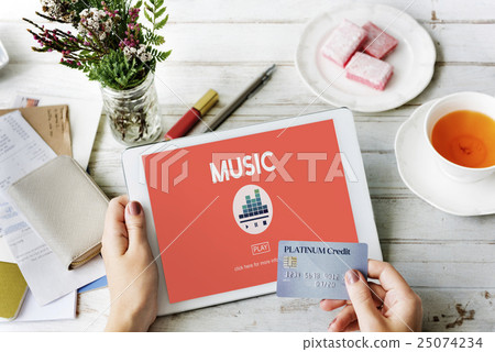 Music Melody Rhythm Instruments Vocal Sound Concept 25074234