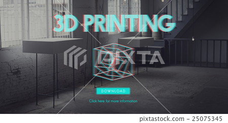 3D Three Dimensional Futuristic Display Modern Concept 25075345