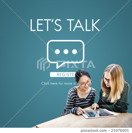 Let's Talk Online Conversation Message Concept Let's Talk Online Conversation Message Concept 25076005