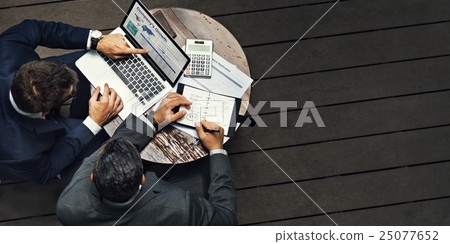 Businessmen Working Cafe Outdoors Concept 25077652