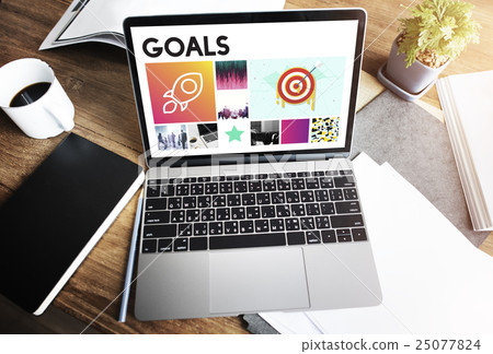 Launch Target Goals Rocketship Graphic Concept 25077824