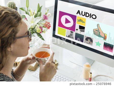Media Player Audio Entertainment Streaming Concept Media Player Audio Entertainment Streaming Concept 25078946