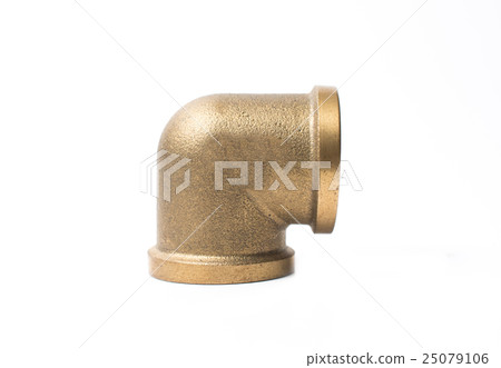 Brass water-pipe isolated on white background 25079106