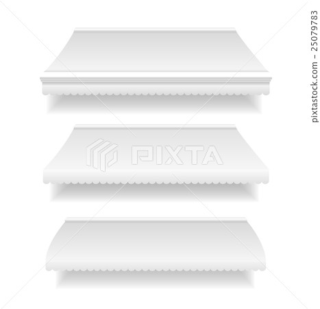 Template White Blank Awning Set. Vector 25079783