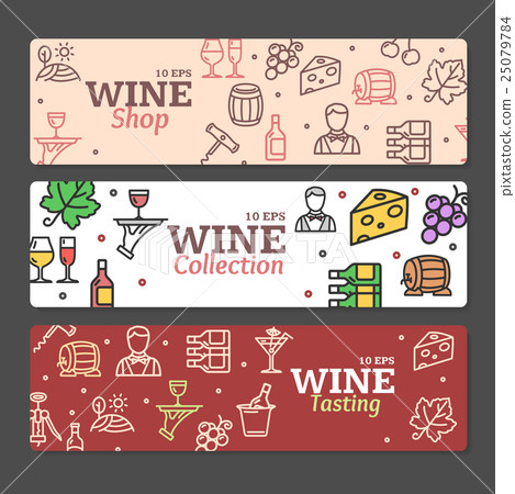 Art Wine Banners and Labels Set. Vector Art Wine Banners and Labels Set. Vector 25079784