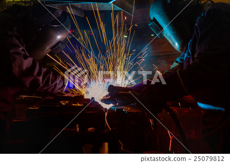Welding steel structure in factory Welding steel structure in factory 25079812