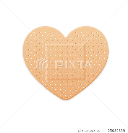Aid Band Plaster Strip Medical Patch Heart. Vector 25080839