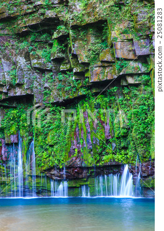 新鮮的綠色鹿兒島的下落的瀑布 新鮮的綠色鹿兒島的下落的瀑布 25081283