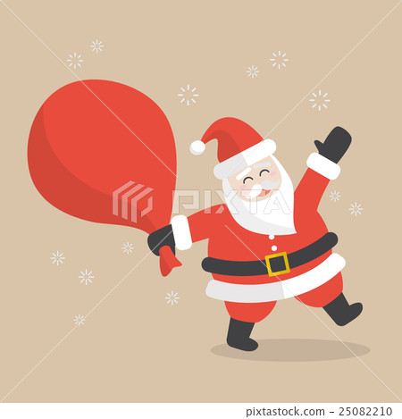 Santa Claus with big bag full of gifts - Stock Illustration [25082210 ...
