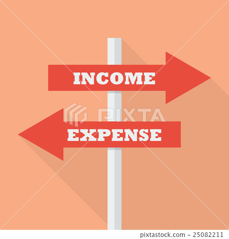 Street sign with words Income and Expense Street sign with words Income and Expense 25082211