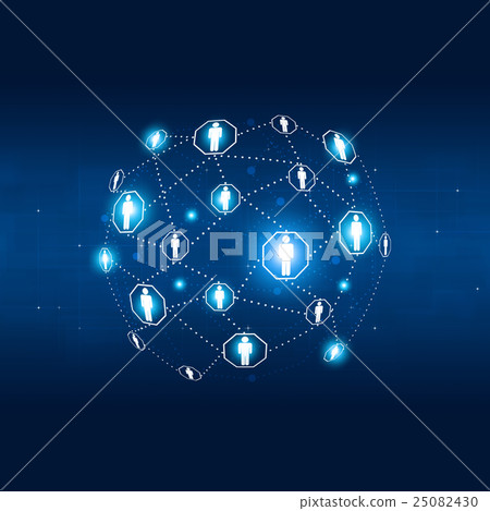 Network Communications Abstract BLue Background-插圖素材 [25082430] - PIXTA圖庫
