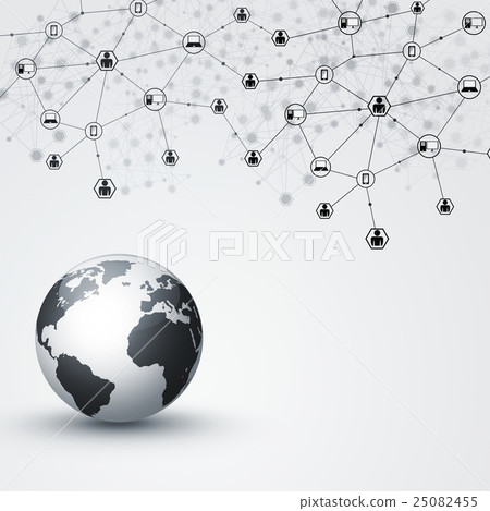 Global Net Connections Black and White 25082455