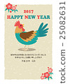 New Year's cards colorful chicken 25082631