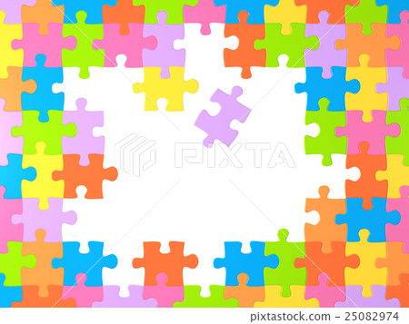 Frame with many miltu-colored puzzles 25082974