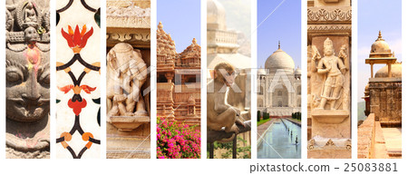 Collage with landmarks of India Collage with landmarks of India 25083881