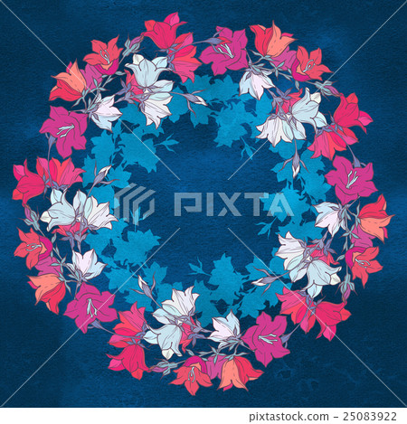 Circle pattern with bellflowers. Round 25083922