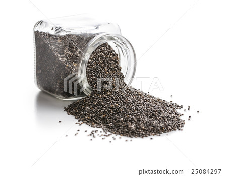 Chia seeds in jar. 25084297