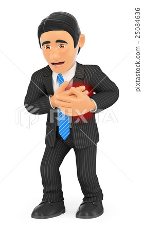 3D Businessman with a heart attack 3D Businessman with a heart attack 25084636