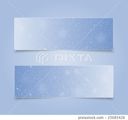 Horizontal Blue Rectangle Banners. Snow, Winter. Horizontal Blue Rectangle Banners. Snow, Winter. 25085426