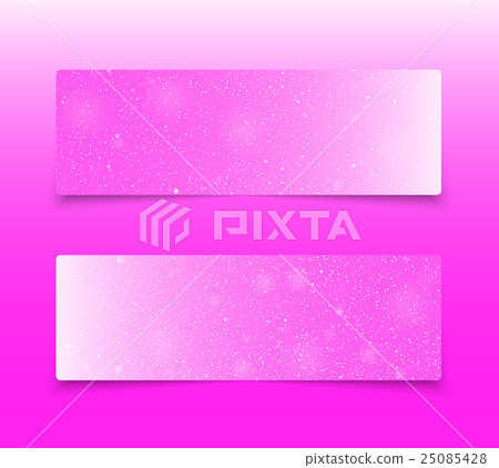 Horizontal Pink Rectangle Banners. Snow, Winter. Horizontal Pink Rectangle Banners. Snow, Winter. 25085428