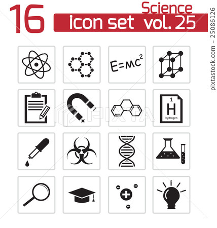 Vector black science icon set - Stock Illustration [25086126] - PIXTA