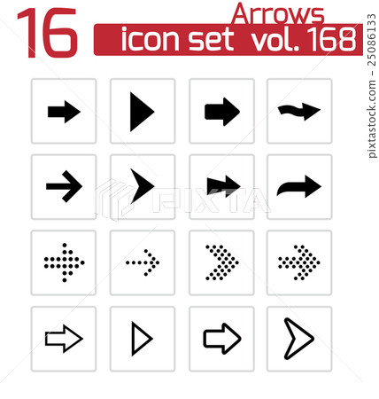 Vector black arrows icons set 25086133