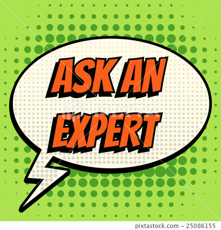 插圖素材: ask an expert comic book bubble text retro style