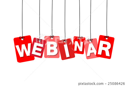 Vector colorful hanging cardboard. Tags - webinar Vector colorful hanging cardboard. Tags - webinar 25086426