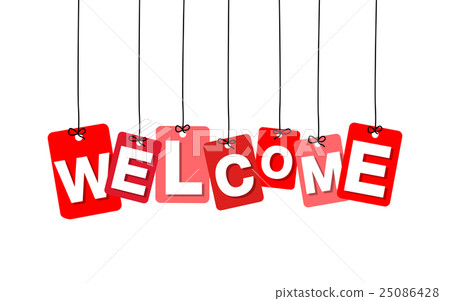Vector colorful hanging cardboard. Tags - welcome Vector colorful hanging cardboard. Tags - welcome 25086428