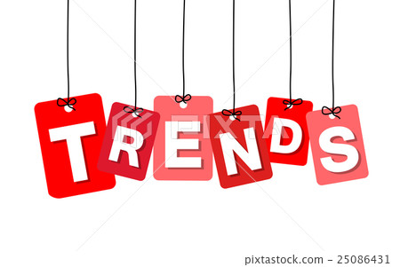 Vector colorful hanging cardboard. Tags - trends 25086431