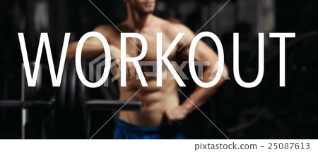 The word WORKOUT in the blurry background 25087613