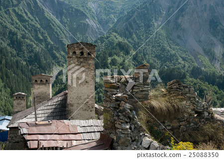 Churly life near old towers in Georgia Churly life near old towers in Georgia 25088350
