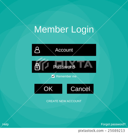 Login form menu with simple line icons 25089213