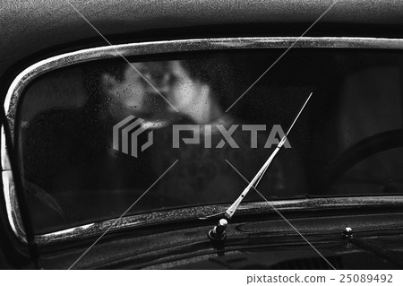 young and beautiful couple sitting in the  cortege 25089492