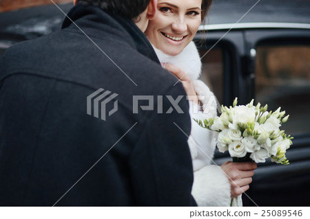 beautiful portrait  bride and groom 25089546