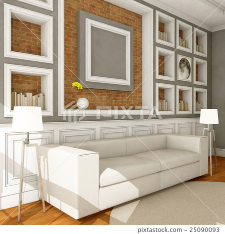White style sofa in vintage room 25090093