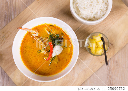 spicy crab soup rice noodles spicy crab soup rice noodles 25090732