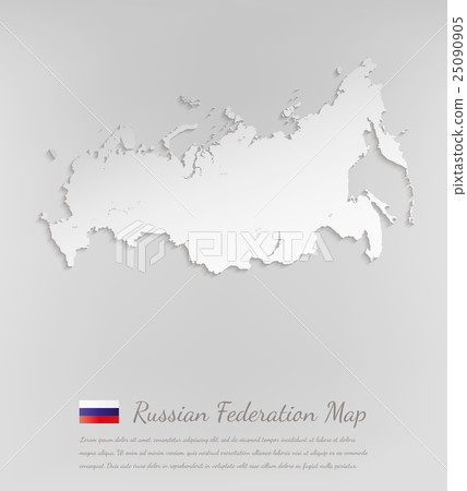 Russia Map 3D in Russian Flag. Russian Federation Vector Map and