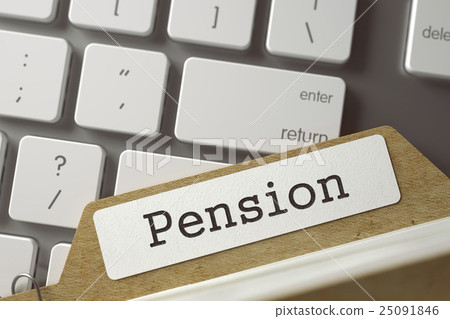 Card File with Inscription Pension. 3D. 25091846