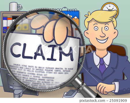 Claim through Magnifying Glass. Doodle Concept. 25091909