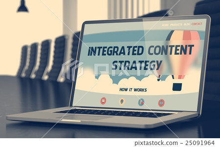 Integrated Content Strategy on Laptop in - Stock Illustration [25091964 ...
