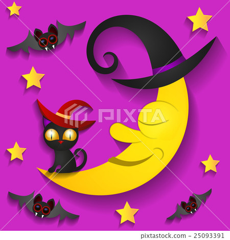 Halloween background with moon in the sky Halloween background with moon in the sky 25093391