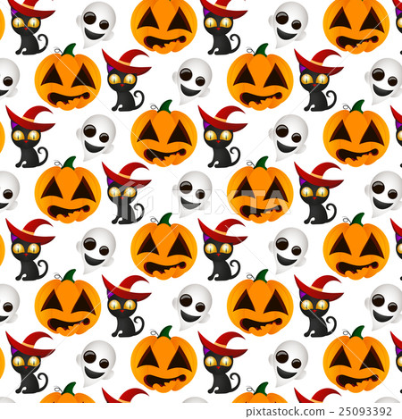 Vector Halloween Seamless Pattern - Stock Illustration [25093392] - PIXTA