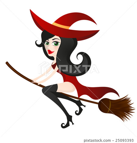 Witch on a broomstick. Witch on a broomstick. 25093393
