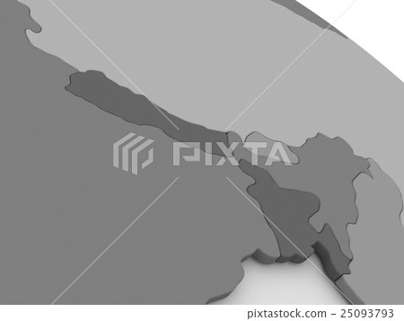 Nepal and Bhutan on grey 3D map Nepal and Bhutan on grey 3D map 25093793