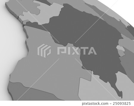 Democratic Republic of Congo on grey 3D map - Stock Illustration ...